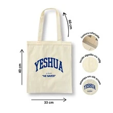 Ecobag "YESHUA HE SAVES" 100% Cotton - Màu be - Xem 3
