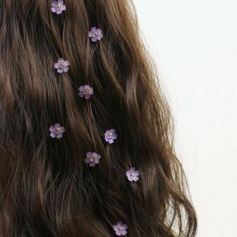 10 قطع مشابك شعر بزهور بلورية، إكسسوارات شعر للنساء لتسريحات الشاطئ الصيفية، مشابك مخالب، مشابك شعر، مشابك شعر، مظهر مناسب للحفلات