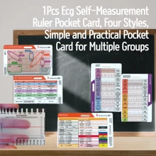 1pc ECG Self-Measurement Ruler Pocket Card, 4 Styles, Simple & Practical Pocket Card For Multiple Groups