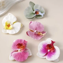 4 件套夏威夷花发夹，适合女士，4 件人造花发夹，芙蓉花和莲花发夹，适合度假、海滩派对、夏季热带花卉发饰，送给女孩的理想礼物