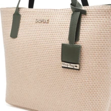 Summer Beach Bag Large Straw Shopbag - xanh quân đội - Xem 4