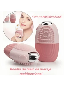 Rodillo masajeador de cubitos de hielo para la cara, los ojos y el cuello, acondicionamiento natural y cuidado de la piel, reduce la hinchazón de las bolsas de los ojos, alivia el dolor de migraña,- Masajea la piel - Rodillo de masaje facial de belleza para ojos, cuello y rostro - Herramientas para el cuidado de la piel - Rosa - Ver 4