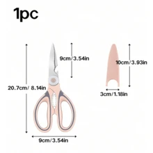 1 pieza Tijeras de cocina multifuncionales, tijeras para cortar pescado y carne de acero inoxidable - Multicolor - Ver 11