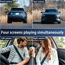 Car Dashboard Camera 4-Channel Black Box Driving Camera FHD 1080P Front View Mirror And 720P Left And Right Rear View Mirrors, Night Vision, Loop Recording 24-Hour Parking Monitoring, Essential Driving Supplies, Equipped With 64G Memory Card,