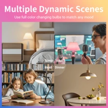 [4pcs Smart Light],Smeileas Smart LED Light Bulb A19, E26 RGBCW Bulb, 9W (60W Equivalent), With Adjustable Colors And Brightness, For All-Purpose Home Lighting, Mood Setting, And Parties