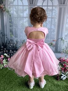 Garden Birthday Party Dress  Forest Pink Applique Butterflies Flowers -1.2.3.4 - 淺粉色 - 查看 6