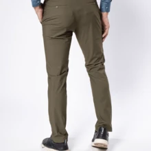 Premium Lycra Tech Comfort Tailored Dress Pants - Verde militar - Ver 2