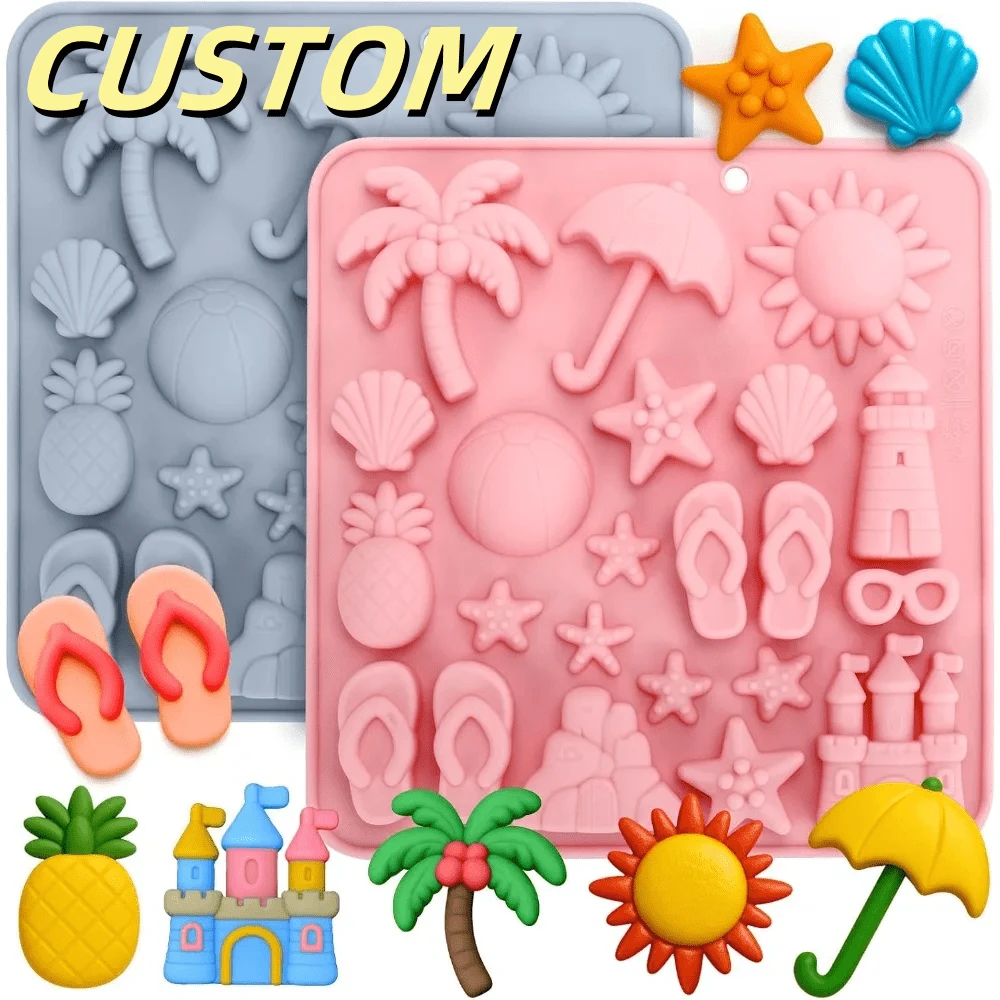 1pc Custom Seashell Beach Chocolate Silicone Molds Ocean Themed Cake Baking Molds For Candy Fondant Cupcake Cookie Dessert DIY Suppies
