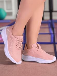 Women's Pink Casual Sports Sneakers For Gym Walking Exercise Running Lightweight Comfortable Flexible Non-Slip Workout Shoes - Màu hồng gỉ - Xem 1