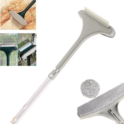 Limpiador Rascador De Ventana Cepillo Limpiador 2 en 1 para Ventanas y Pantallas ¡Limpia tus ventanas y pantallas sin esfuerzo y sin desmontar nada! 2 en 1: cepillo + raspador, para una limpieza brillante al instante,