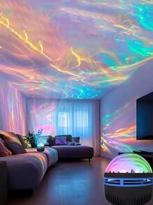 Arctic Light/Water Ripple LED Night Light, RGB Projector Lamp, Room Decorative LED Atmosphere Lamp, With Multi-Color Remote Control, Suitable For Room Decoration, Christmas, Valentine's Day, Camping Weddings, Lighting Up The Unique Atmosphere Of Each Day And Night, Portable And Easy To Use, Injecting Dynamic Brilliance Into Your Home!