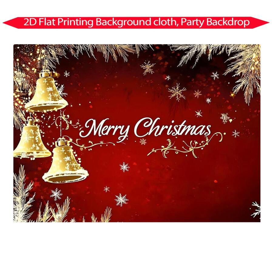 1pc Christmas Snowflake & Holly Leaf Design Photography Backdrop, Suitable For Christmas Party, Anniversary, Indoor/Outdoor Wall Decor, Home, Yard, Patio, Holiday Party, New Year Merry Christmas Decoration Banner