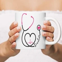1pc Custom Nurse Gifts For Women, RN Mug, Personalized Nurse Coffee Mug, Nurse Appreciation Gift, Registered Nurse Gifts For Birthday Graduation Nurse's Day, Novelty Coffee Mug, Durable High-Quality, Ideal Grad Gifts For Her - To Nurse - View 3