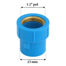 Luva Soldável C/ Bucha Latão C/ 25 x 1/2 - KRONA Ref. 503 - Azul - Visão 3