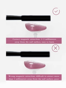1 dụng cụ làm móng gel mắt mèo 3D có nam châm hai đầu mạnh mẽ, que nam châm làm móng gel đa năng - màu đen - Xem 4