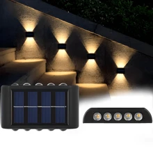10LED Beads Solar Up Down Lights Outdoor Waterproof, Modern Nordic Sconce Illuminate Outside Sunlight Sensor Lamp, Black Exterior Light Fixture Wall Mount For House Garden Porch(Warm Light,1pc) Fall Decor House Decor Outdoor Decor