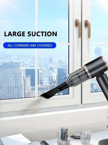 1 件[家庭和汽车使用]5000Pa 高吸力无线吸尘器，吹扫和吸尘二合一，7 合 1 礼盒装，USB 可充电，电池寿命长，缝隙清洁，沙发清洁，汽车和家居清洁工具，万圣节和圣诞节礼物 - 黑色 - 查看 3