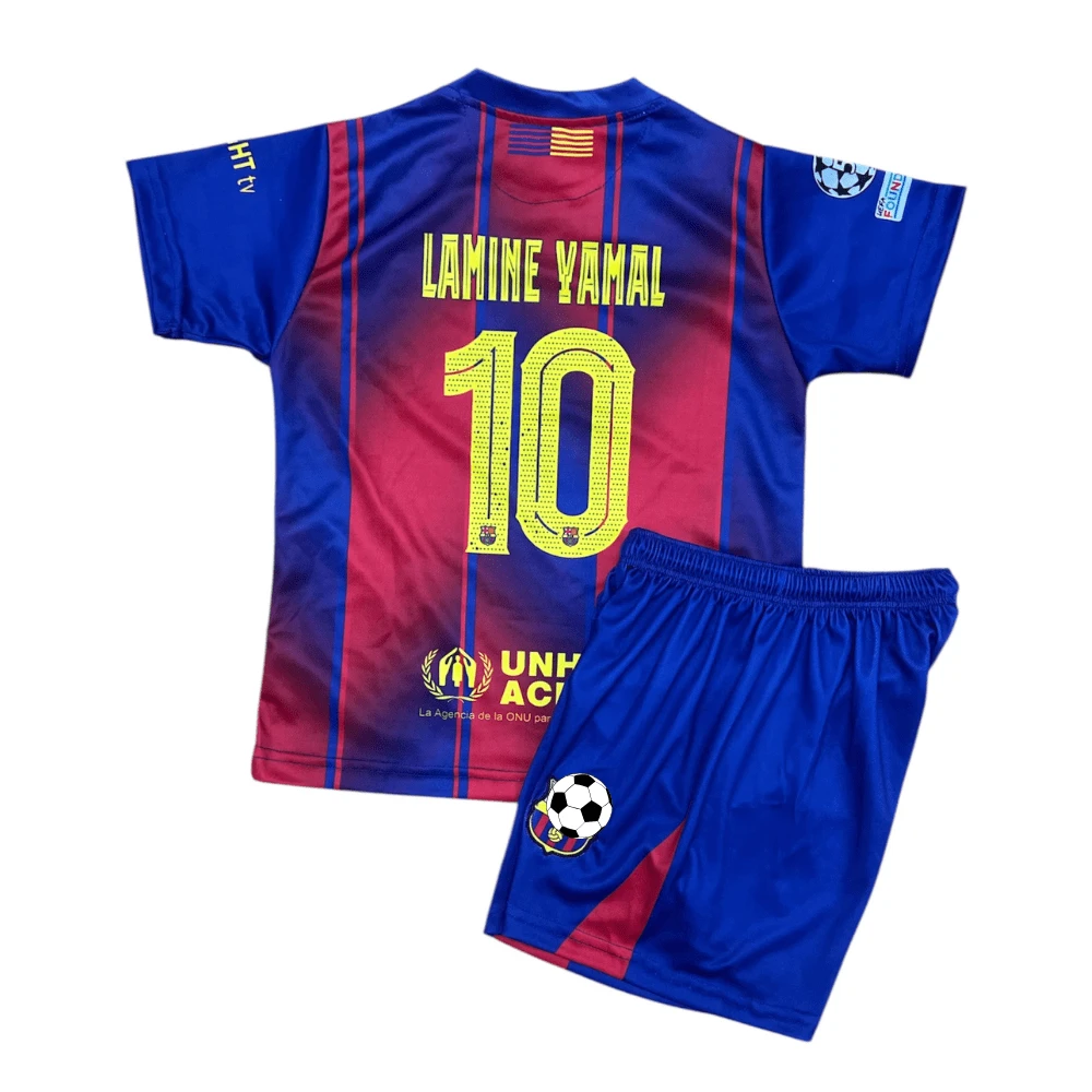 Conjunto uniforme Barcelona Yamal 2025 - Azul-Rojo - Ver 1