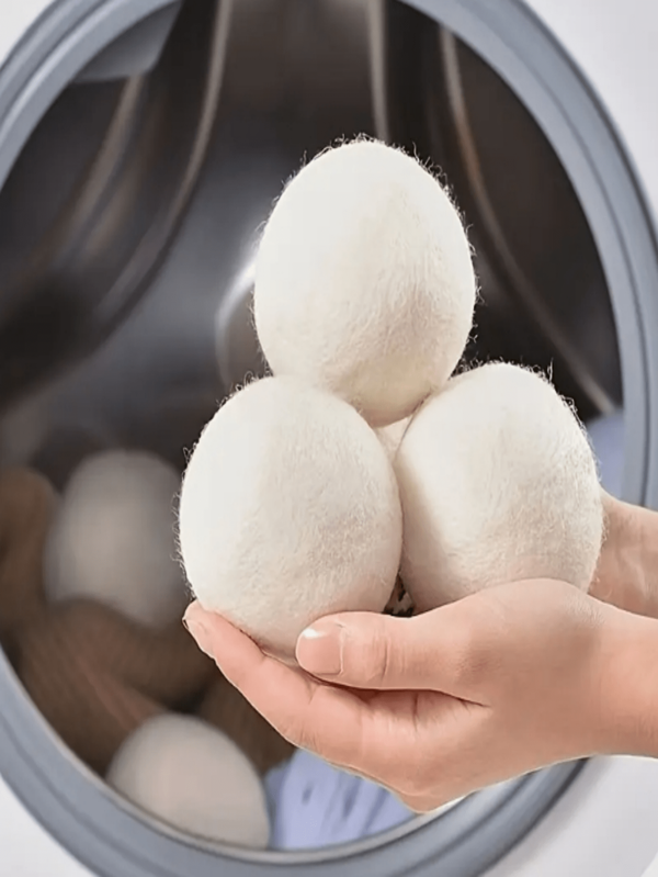 3 piezas, Bolas de secadora de lana fieltrada, Bolas de lana natural para lavadora y secadora - Lavandería, Artículos de limpieza, Artículos del hogar, Lavadora, Accesorios de lavandería, Cuarto de lavado, Bolas de secadora