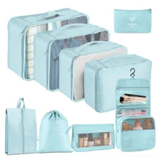 7/8/9 Sets Travel Storage Bag Large Capacity Storage Bag Luggage Organizer Makeup Bag, Toiletry Bag Toiletry Bag Can Be Folded, Waterproof And Dustproof, Portable Toiletries, Shoes, Clothes, Pants, Quilts, Sheets, Can Be Used When The Season Can Travel, Vacation, Shopping, Going Out Family Storage Use