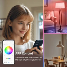 [4pcs Smart Light],Smeileas Smart LED Light Bulb A19, E26 RGBCW Bulb, 9W (60W Equivalent), With Adjustable Colors And Brightness, For All-Purpose Home Lighting, Mood Setting, And Parties