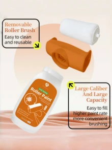 500g Orange Wall Roller Brush Water-Based Latex Paint, White Color, Suitable For Home Wall Repair, Cracking, Dirt Cleaning, Interior Wall Coating - Multicolor - View 5
