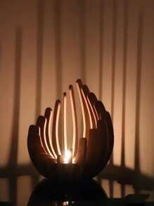 Cirelle 1 件手工制作的莲花烛台（不含蜡烛），家居装饰烛台，莲花形烛台，优雅的蜡饰适合婚礼、家居、圣诞节、母亲节 - 无需电池，现代简约装饰，手工制作，适合所有季节