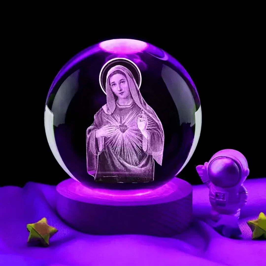1pc Crystal Ball Decorative Ornament, Featuring The Nativity Of Christ, Jesus, Virgin Mary, And Unicorn. Comes With A USB Base, Available In 6cm Or 8cm Diameter, Making It An Elegant And Luxurious Holiday Gift For Family, Friends It Can Be Used As A Room Decoration, Home Decor, Holiday Gift, Birthday Gift, Scene Decoration, Or Holiday Accessory. Birthday Gifts Graduation