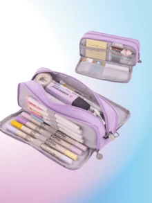 Nueva caja de lápices de gran capacidad y diseño creativo, caja de almacenamiento de artículos de papelería multifuncional para escritorio, adecuada para niños, niñas, estudio y trabajo, caja de lápices portátil, compañero de estudio, gran regalo. - Multicolor - Ver 19