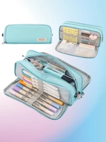 Nueva caja de lápices de gran capacidad y diseño creativo, caja de almacenamiento de artículos de papelería multifuncional para escritorio, adecuada para niños, niñas, estudio y trabajo, caja de lápices portátil, compañero de estudio, gran regalo. - Multicolor - Ver 8