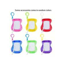 Paquete de 12 pizarras magnéticas mini con llaveros para niños, blocs de dibujo educativos, juguetes de pintura y escritura borrables, ideales para recuerdos de fiesta, regalos, edades 3-6 - Material de plástico (el artículo real no viene con cuerda)