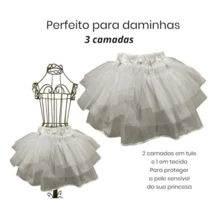 FRAME PETTICOAT FOR GIRL'S DRESS 1 TO 5 YEARS OLD - trắng - Xem 3