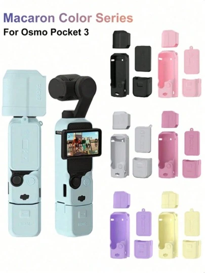 ใช้งานร่วมกับ DJI Osmo Pocket 3 ตัวเคสซิลิโคน ฝาครอบป้องกันกิมบอล ฟิล์มป้องกันเลนส์ ฝาครอบป้องกันรอยขีดข่วน ฝาครอบป้องกันการกระแทก ซิลิโคนนุ่มป้องกัน อุปกรณ์เสริมกันฝุ่น อุปกรณ์เสริมเคสกล้อง