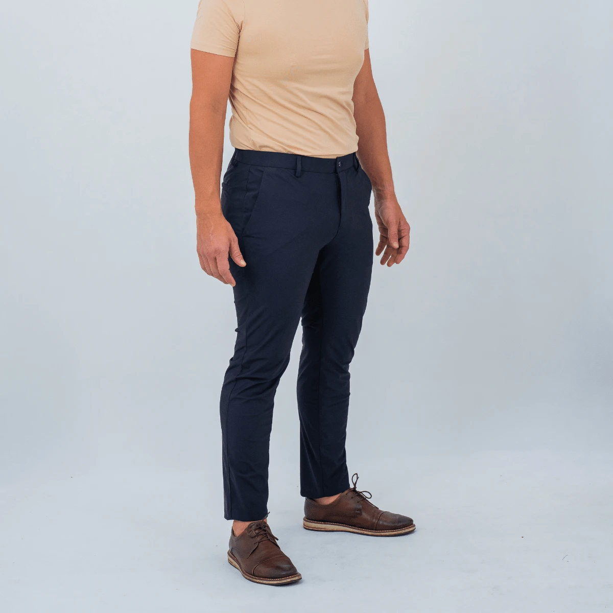 Premium Lycra Tech Comfort Tailored Dress Pants - Black - View 1