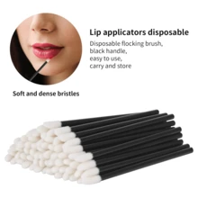 200 brochas antialérgicas para labios | Cerdas de nailon de doble cara para un maquillaje perfecto de lápiz labial y brillo de labios | Incluye herramientas de limpieza de pestañas | Adecuado para todo tipo de pieles
