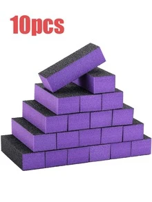 1個/3個/5個/10個/20個指甲拋光塊，中/細粒度 100/180 拋光塊，適用於壓克力指甲凝膠指甲油，3種功能專業足部美甲拋光套裝 - 彩色 - 查看 7
