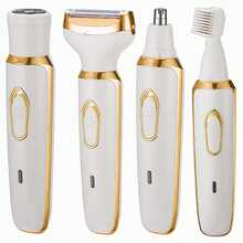 4-In-1 Women's Electric Hair Removal Kit - Includes Electric Hair Clipper, Bikini Trimmer, Eyebrow Trimmer, Nose Hair Trimmer - USB Rechargeable - Portable, Gentle Women's Face, Nose, Legs, And Underarm, Bikini Area Hair Removal - Perfect Women's Gift And Mother's Day Gift - Gold - View 13