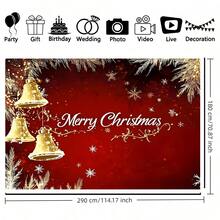 1pc Christmas Snowflake & Holly Leaf Design Photography Backdrop, Suitable For Christmas Party, Anniversary, Indoor/Outdoor Wall Decor, Home, Yard, Patio, Holiday Party, New Year Merry Christmas Decoration Banner