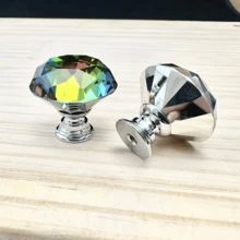 2/5/10pcs Crystal Glass Cabinet Door Knobs, Dresser Furniture Door Handles, Drawer Pulls, 30mm Diamond Shape Drawer Knobs, Suitable For Wardrobe And Cabinet, Cabinet Handles With Screws, Kitchen Drawer Pulls - Multicolor - View 11