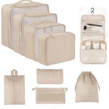 7/8/9 Sets Travel Storage Bag Large Capacity Storage Bag Luggage Organizer Makeup Bag, Toiletry Bag Toiletry Bag Can Be Folded, Waterproof And Dustproof, Portable Toiletries, Shoes, Clothes, Pants, Quilts, Sheets, Can Be Used When The Season Can Travel, Vacation, Shopping, Going Out Family Storage Use