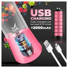 Licuadora portátil, licuadora personal recargable por USB, mini licuadora de batidos - Multicolor - Ver 5