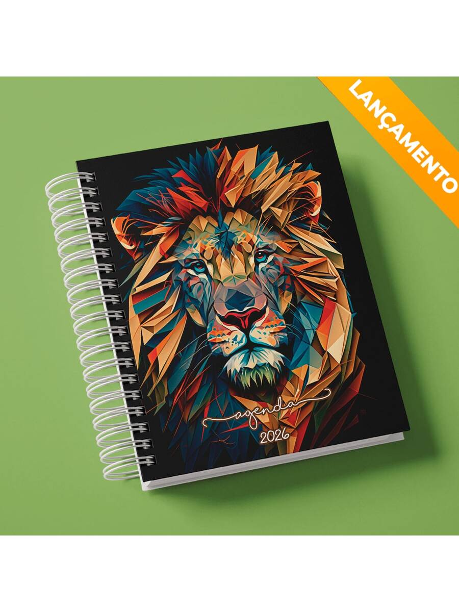 2026 Lion Christian Gospel Agenda Yeshua Colorful Black Flowers Pink Lion Of Judah God Faith Male Female Stylish 2 Days Per Page A5 216 Pages - 獅子座議程 1 - 查看 1