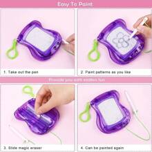 Paquete de 12 pizarras magnéticas mini con llaveros para niños, blocs de dibujo educativos, juguetes de pintura y escritura borrables, ideales para recuerdos de fiesta, regalos, edades 3-6 - Material de plástico (el artículo real no viene con cuerda)