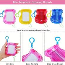 Paquete de 12 pizarras magnéticas mini con llaveros para niños, blocs de dibujo educativos, juguetes de pintura y escritura borrables, ideales para recuerdos de fiesta, regalos, edades 3-6 - Material de plástico (el artículo real no viene con cuerda)