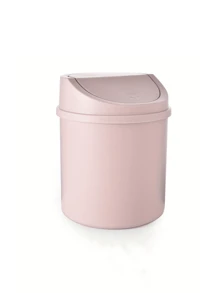 1pc Desktop Plastic Rocker Lid Trash Can, Household Mini Trash Can, Creative European Style, Paper Basket With Lid On Living Room TableA Small-Sized, Mini Plastic TrashCan With A Swing-Top Lid, Suitable For UseOn Household Tables. This LiddedWastebasket Doesn't Require Electricity AndIs Perfect For The Living Room, Tea Area,Office,Bedside Table,Bathroom, Bedroom,And Home In General