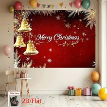 1pc Christmas Snowflake & Holly Leaf Design Photography Backdrop, Suitable For Christmas Party, Anniversary, Indoor/Outdoor Wall Decor, Home, Yard, Patio, Holiday Party, New Year Merry Christmas Decoration Banner