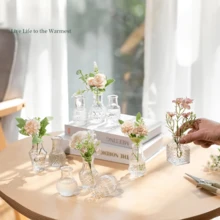 Bộ 10 bình thủy tinh Bohemian | Bình hoa cưới mini mộc mạc, Trang trí bàn ăn & nhà, Chai trang trí Giáng sinh, Bình hoa thủy tinh cổ điển nhỏ, Bình hoa trong suốt số lượng lớn, Chai khuếch tán, Trang trí trung tâm, Bình hoa trong suốt dễ thương dùng để trang trí nhà cửa và đám cưới - Nhiều màu - Xem 9