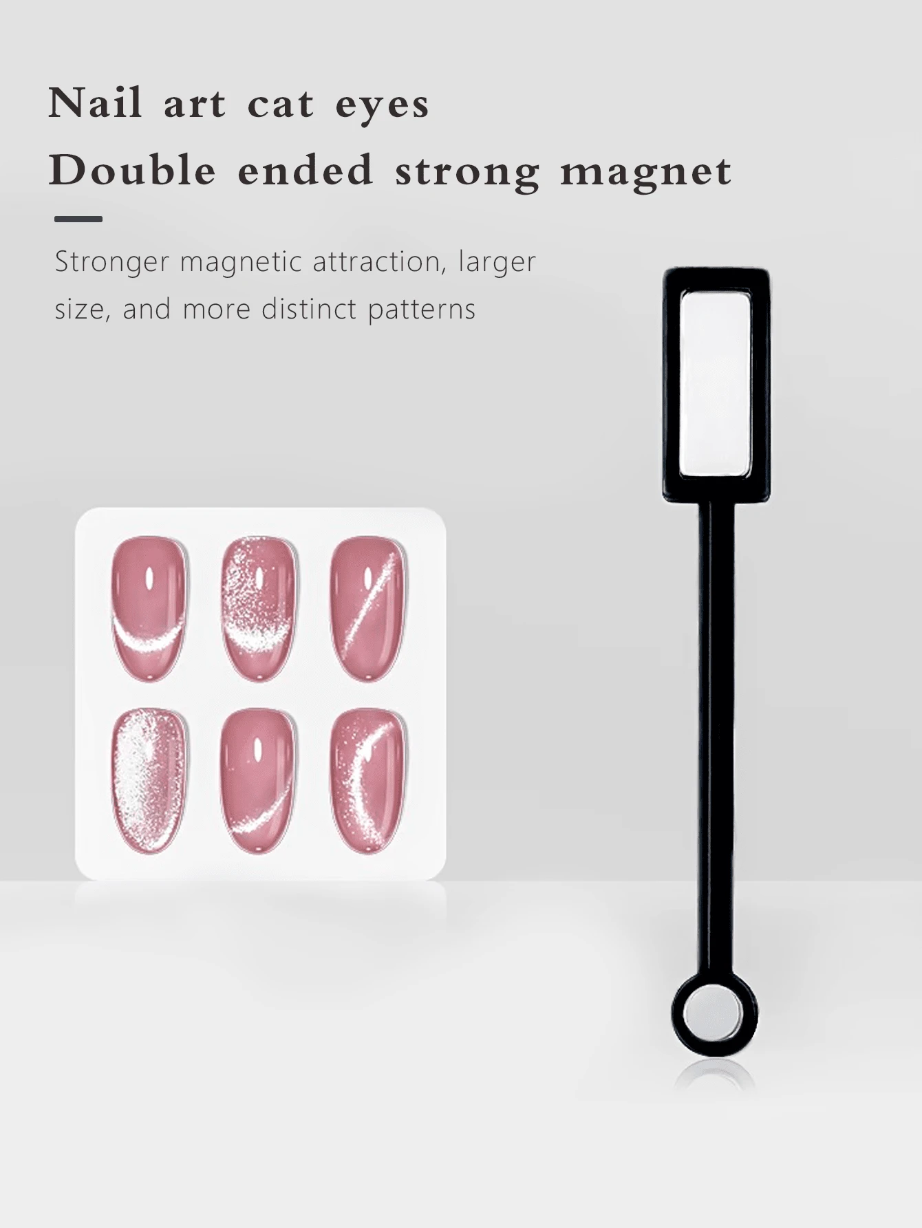 1 dụng cụ làm móng gel mắt mèo 3D có nam châm hai đầu mạnh mẽ, que nam châm làm móng gel đa năng