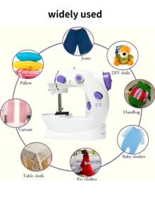 1pc Electric Sewing Machine, Portable Mini Sewing Machine For Home Use, 12 Stitches, Speed Adjustment, Automatic Threader, Foot Pedal With Night Light, Purple, DIY Crafting & Repair Tool, Great Gift For Parents, Christmas Or Halloween