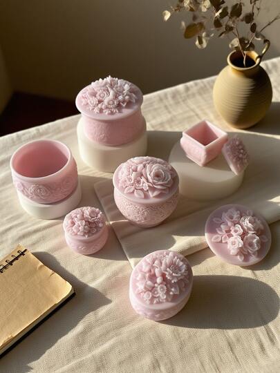 [3D Crystal Drip Irrigation Geometric Molds Set] Flexible Silicone, Multi-Purpose DIY Resin Storage / Candle Holder / Jewelry Box Tool, Wedding Creative Gift, Modern Home Decor Essential